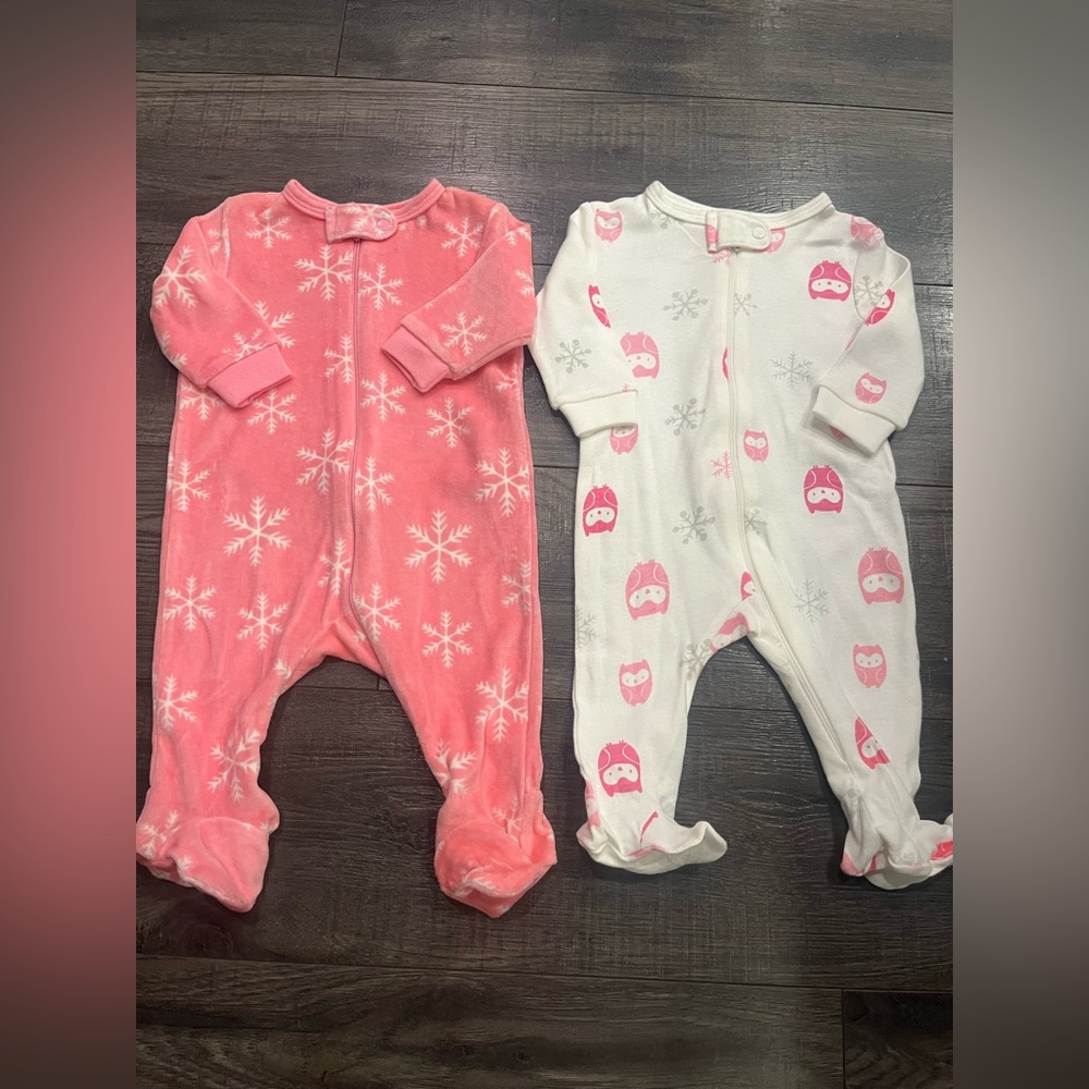 Joe Fresh Pink and White Kids Footies NWOT